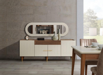 XXL sideboard cupboard chest of drawers 201cm with mirror 2-piece cabinet chests of drawers